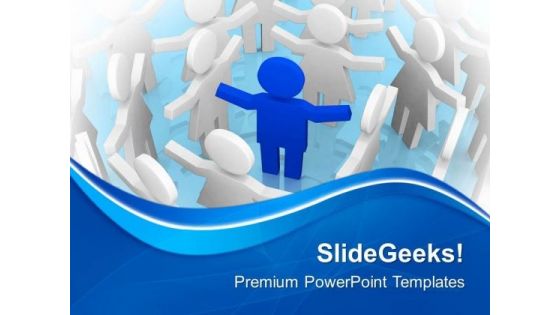 3d Man Leader And Team Members PowerPoint Templates Ppt Backgrounds For Slides 0713