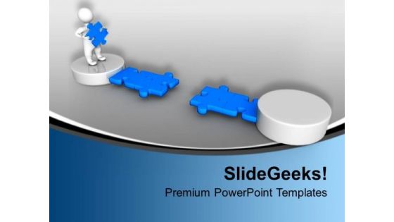 3d Man Making Path Solution Concept PowerPoint Templates Ppt Backgrounds For Slides 0113