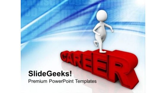 3d Man On Career Path PowerPoint Templates Ppt Backgrounds For Slides 0813