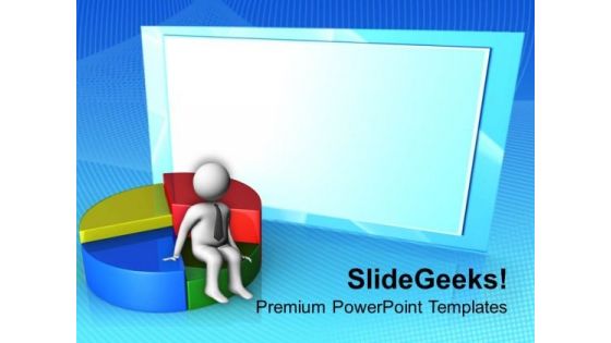 3d Man On Pie Chart Business PowerPoint Templates Ppt Backgrounds For Slides 0113