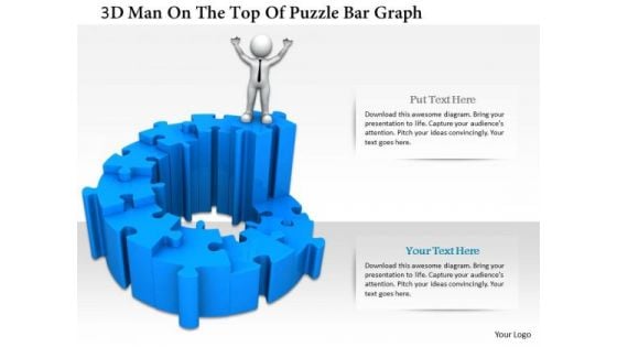 3d Man On The Top Of Puzzle Bar Graph 3d Man On The Top Of Puzzle Bar Graph