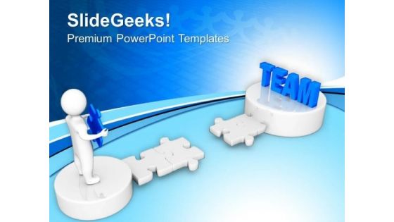 3d Man Path To Team PowerPoint Templates Ppt Backgrounds For Slides 0213