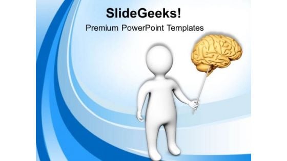 3d Man Pointing Towards Brain Medical PowerPoint Templates Ppt Backgrounds For Slides 0813