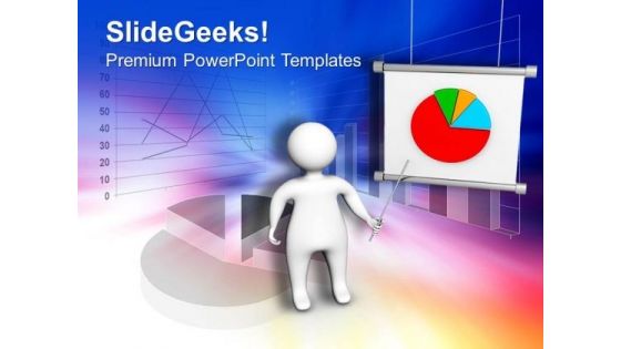 3d Man Presenting Business Chart Sales PowerPoint Templates Ppt Backgrounds For Slides 0413