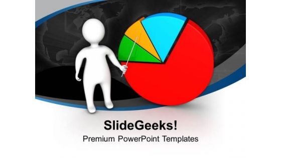 3d Man Presenting Pie Chart Business PowerPoint Templates Ppt Backgrounds For Slides 0413