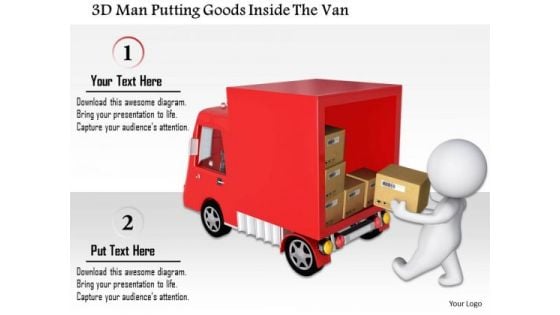 3d Man Putting Goods Inside The Van