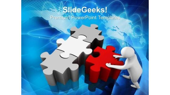 3d Man Puzzle Solution Business PowerPoint Templates And PowerPoint Themes 0912