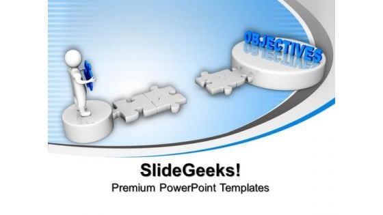 3d Man Puzzle With Objectives Business PowerPoint Templates And PowerPoint Themes 1012