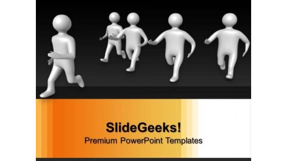 3d Man Running After One Leadership PowerPoint Templates And PowerPoint Themes 1012