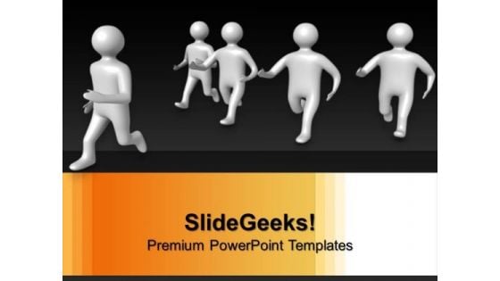 3d Man Running After One Leadership PowerPoint Templates And PowerPoint Themes 1012