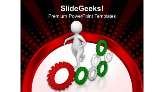 3d Man Running On Gears PowerPoint Templates Ppt Backgrounds For Slides 0713 3d Man Running On Gears PowerPoint Templates Ppt Backgrounds For Slides 0713