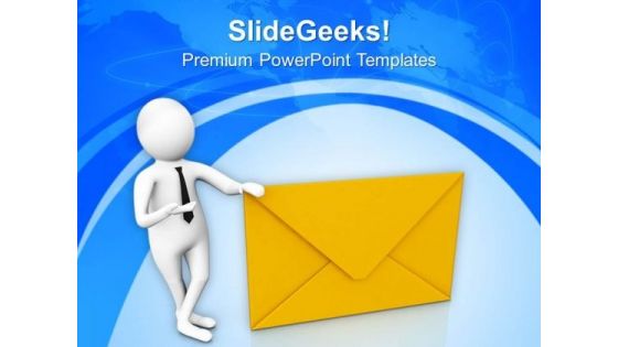 3d Man Showing Envelope PowerPoint Templates Ppt Backgrounds For Slides 0713