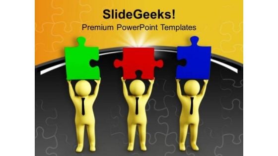 3d Man Solving Puzzle PowerPoint Templates Ppt Backgrounds For Slides 0713