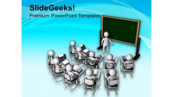 3d Man Teaching In Classroom PowerPoint Templates Ppt Backgrounds For Slides 0713