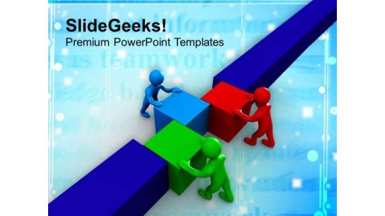 3d Man Teamwork Business Strategy PowerPoint Templates Ppt Backgrounds For Slides 0413