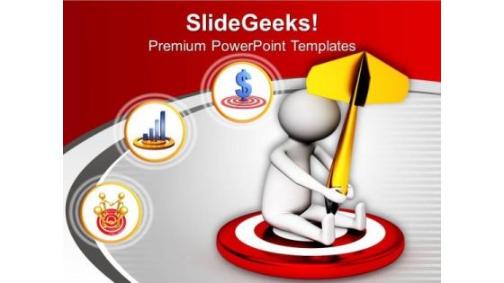 3d Man With Dart And Target PowerPoint Templates Ppt Backgrounds For Slides 0713