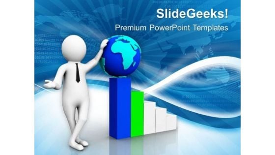 3d Man With Globe And Graph PowerPoint Templates Ppt Backgrounds For Slides 0813