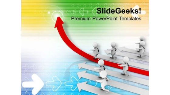 3d Man With Growth Arrow Business PowerPoint Templates Ppt Backgrounds For Slides 0413