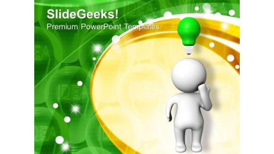 3d Man With Light Bulb PowerPoint Templates And PowerPoint Themes 1012