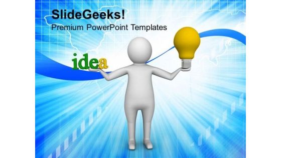 3d Man With New Idea PowerPoint Templates Ppt Backgrounds For Slides 0813