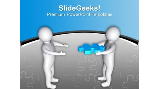 3d Man With Puzzle Piece Solution Concept PowerPoint Templates Ppt Backgrounds For Slides 0213