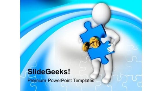 3d Man With Puzzle Solution PowerPoint Templates Ppt Backgrounds For Slides 1212