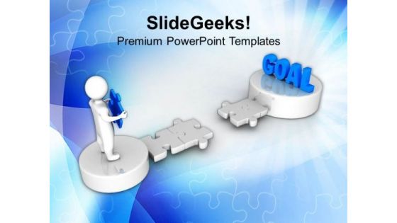 3d Man With Puzzle Targeting Goal PowerPoint Templates Ppt Backgrounds For Slides 1212