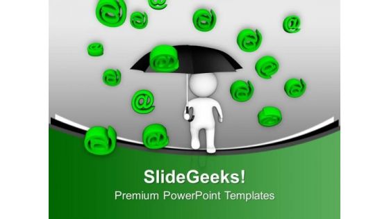 3d Man With Umbrella To Show Technology PowerPoint Templates Ppt Backgrounds For Slides 0413