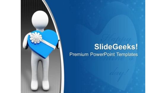 3d Man With Valentines Gift PowerPoint Templates Ppt Backgrounds For Slides 0713