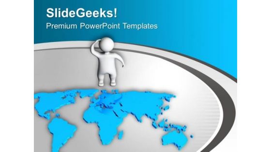 3d Man With World Map Business PowerPoint Templates Ppt Backgrounds For Slides 0413