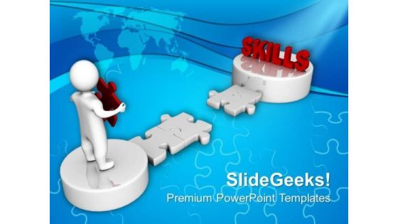 3d Men And Puzzle With Word Skills Business PowerPoint Templates And PowerPoint Themes 0912