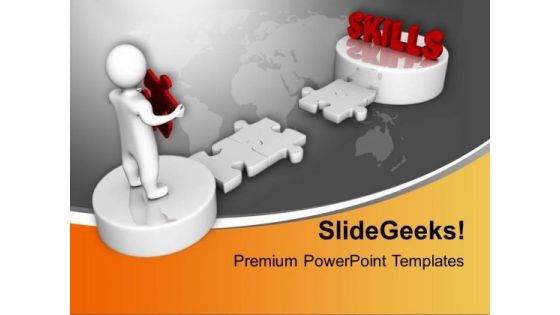 3d Men And Puzzle With Word Skills Business PowerPoint Templates Ppt Backgrounds For Slides 1112