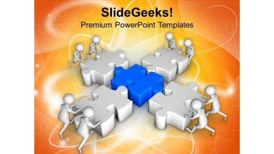 3d Men Arranging Puzzle Pieces Business PowerPoint Templates Ppt Backgrounds For Slides 0813