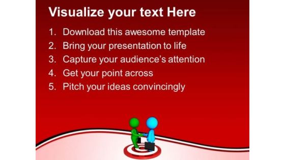 3d Men Business Handshake On Target PowerPoint Templates Ppt Backgrounds For Slides 0713