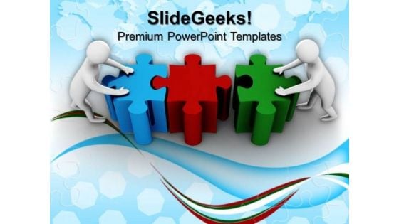 3d Men Forming Puzzle Business Team PowerPoint Templates And PowerPoint Themes 1012