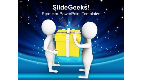 3d Men Holding Gift PowerPoint Templates Ppt Backgrounds For Slides 0713