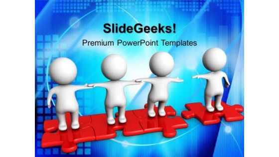 3d Men Holding Hands Puzzle Pieces PowerPoint Templates And PowerPoint Themes 1012