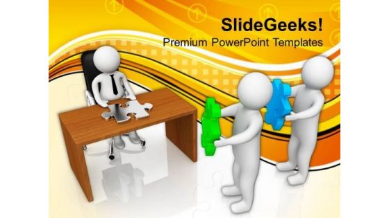 3d Men Holding Puzzle Pieces PowerPoint Templates Ppt Backgrounds For Slides 0713