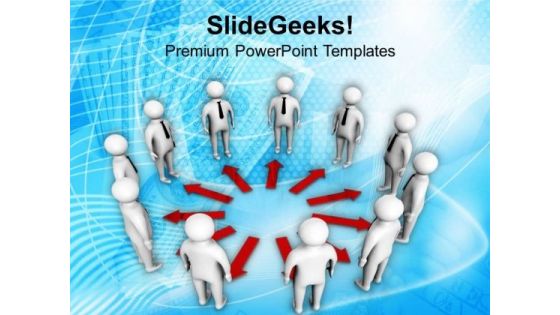 3d Men On Arrow Circle PowerPoint Templates Ppt Backgrounds For Slides 0813