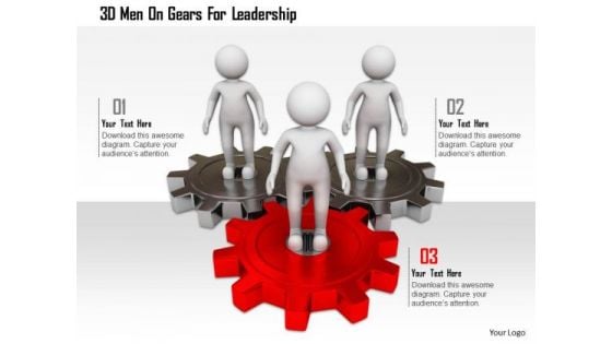 3d Men On Gears For Leadership