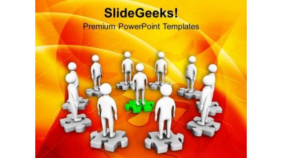 3d Men On Puzzle Meeting Success PowerPoint Templates Ppt Backgrounds For Slides 0213