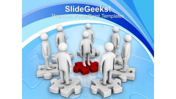 3d Men On Puzzles Team Work Finance PowerPoint Templates Ppt Backgrounds For Slides 0113