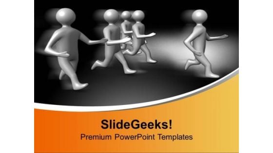 3d Men Running Competition PowerPoint Templates Ppt Backgrounds For Slides 0113