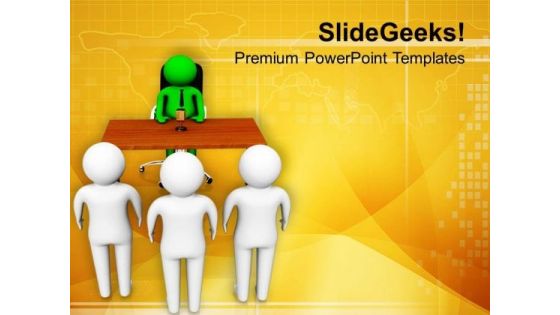 3d Men Standing In Front Of Manager PowerPoint Templates Ppt Backgrounds For Slides 0713