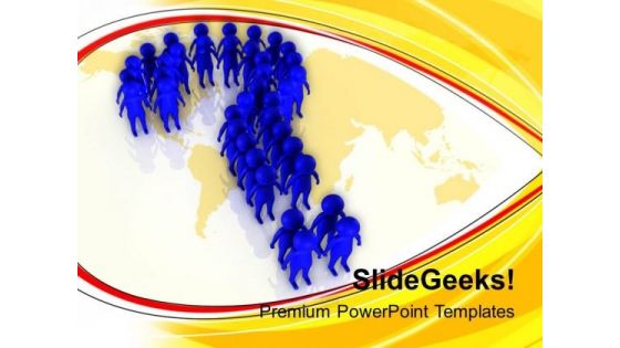 3d Men Standing In Questionmark Shape PowerPoint Templates Ppt Backgrounds For Slides 0813