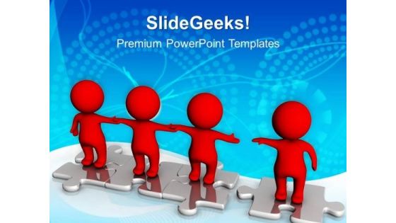 3d Men Standing Together On Puzzle PowerPoint Templates And PowerPoint Themes 0912
