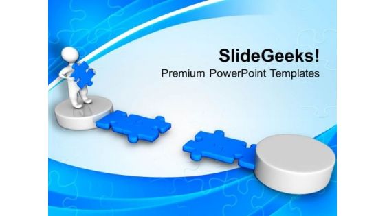 3d Men With Blue Puzzle Business PowerPoint Templates And PowerPoint Themes 1112