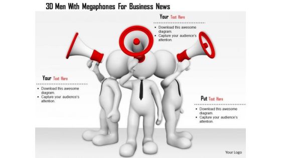 3d Men With Megaphones For Business News