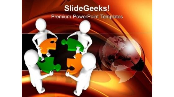 3d Men With Puzzle Pieces Jigsaw PowerPoint Templates And PowerPoint Themes 1012