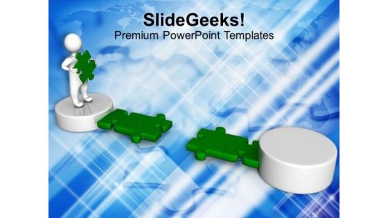 3d Men With Puzzle Showing Way PowerPoint Templates Ppt Backgrounds For Slides 1212